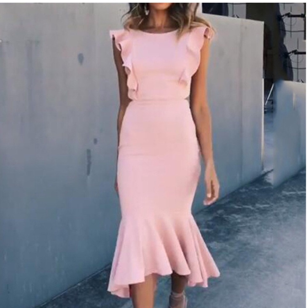 Midi Dress with Ruffles